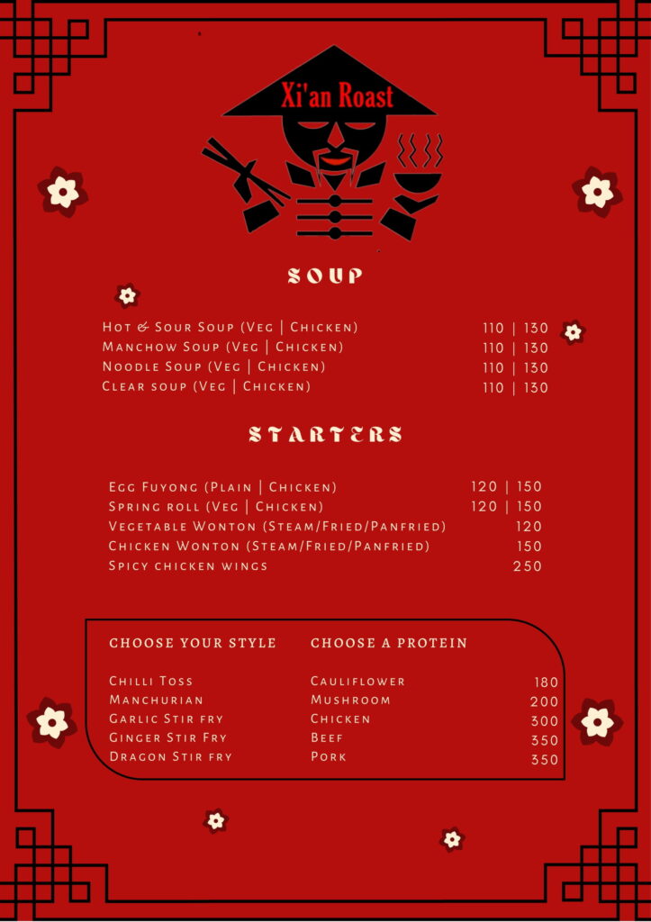 SangamINN Menu 1